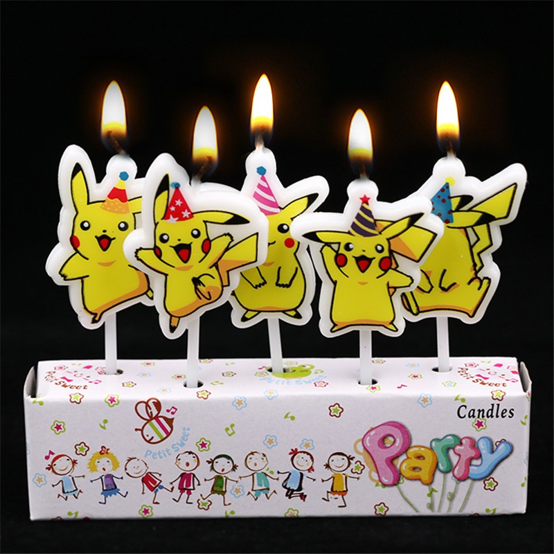 Pokemon Anime Merchandise - 5 stks/partij Pokemon Verjaardagstaart Kaars Kids