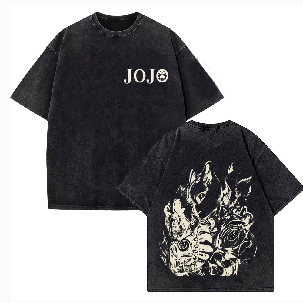 Jojo Anime Merchandise - Vintage Gewassen T-shirt Mannen JoJo Bizarre
