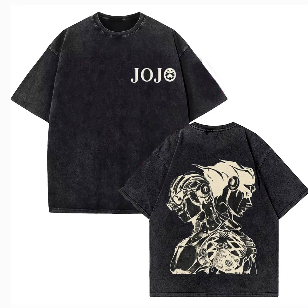 Vintage Gewassen T-shirt Manne - Jojo Anime Merchandise recensie en prijs