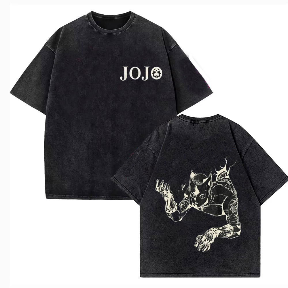Vintage Gewassen T-shirt Manne - Jojo Anime Merchandise recensie en prijs
