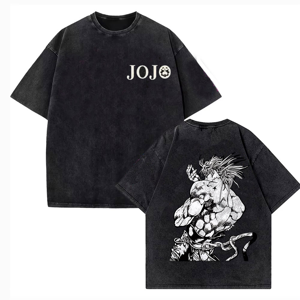 Vintage Gewassen T-shirt Manne - Jojo Anime Merchandise recensie en prijs